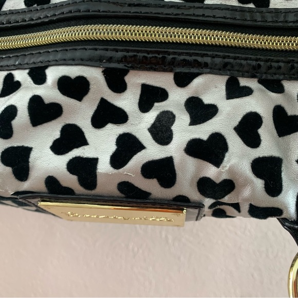 Y2K Betseyville velvet black hearts silver purse - Picture 5 of 11